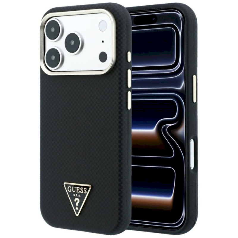 Guess Kevlar Triangle Logo MagSafe for iPhone 18 Pro / 17 Pro black