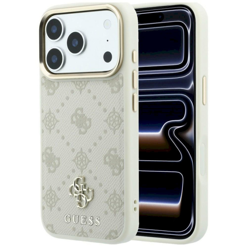 Guess Peony 4G Small Logo MagSafe Case for iPhone 18 Pro Max / iPhone 17 Pro Max / beige