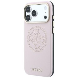 Guess Perforated 4G Gold Logo Magsafe Case for iPhone 18 Pro Max / 17 Pro Max / pink