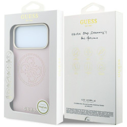 Guess Perforated 4G Gold Logo Magsafe Case for iPhone 18 Pro Max / 17 Pro Max / pink