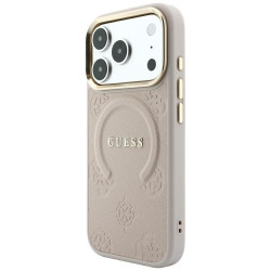 Guess Saffiano Peony & Ring MagSafe Case for iPhone 18 Pro / 17 Pro / pink