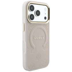 Guess Saffiano Peony & Ring MagSafe Case for iPhone 18 Pro / 17 Pro / pink