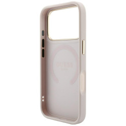 Guess Saffiano Peony & Ring MagSafe Case for iPhone 18 Pro / 17 Pro / pink