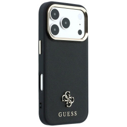 Guess Saffiano Small 4G & Classic Logo MagSafe Case for iPhone 18 Pro Max/17 Pro Max / black