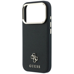 Guess Saffiano Small 4G & Classic Logo MagSafe Case for iPhone 18 Pro Max/17 Pro Max / black