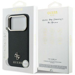 Guess Saffiano Small 4G & Classic Logo MagSafe Case for iPhone 18 Pro Max/17 Pro Max / black