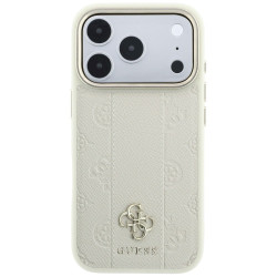 Guess Stripe Peony 4G Logo MagSafe Case for iPhone 18 Pro / iPhone 17 Pro / biege