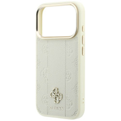 Guess Stripe Peony 4G Logo MagSafe Case for iPhone 18 Pro / iPhone 17 Pro / biege