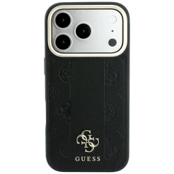 Guess Stripe Peony 4G Logo MagSafe Case for iPhone 18 Pro/iPhone 17 Pro / black