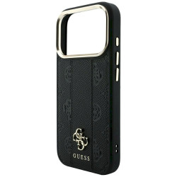 Guess Stripe Peony 4G Logo MagSafe Case for iPhone 18 Pro/iPhone 17 Pro / black