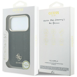Guess Stripe Peony 4G Logo MagSafe Case for iPhone 18 Pro/iPhone 17 Pro / black