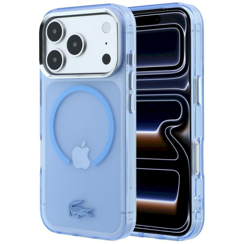 Lacoste IML Frosted MagSafe for iPhone 18 Pro / 17 Pro blue