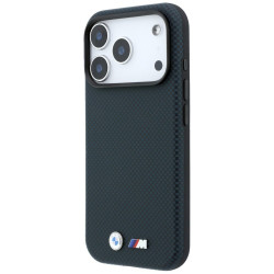 BMW M Quadrille Kevlar Metal Logo MagSafe Case for iPhone 18 Pro / 17 Pro / Navy Blue