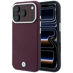 BMW Sign Inclined Deboss Letters MagSafe for iPhone 18 Pro Max / 17 Pro Max / burgundy
