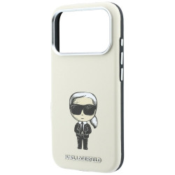 Karl Lagerfeld Smooth Ikonik Sketch MagSafe Case for iPhone 18 Pro / 17 Pro / beige