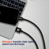 Swissten Textile USB / USB-C Data Cable 0.5m Black