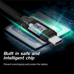 Swissten Textile USB / USB-C Data Cable 0.5m Black