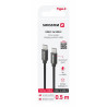 Swissten Textile USB-C / USB-C Data Cable 0.5m Black