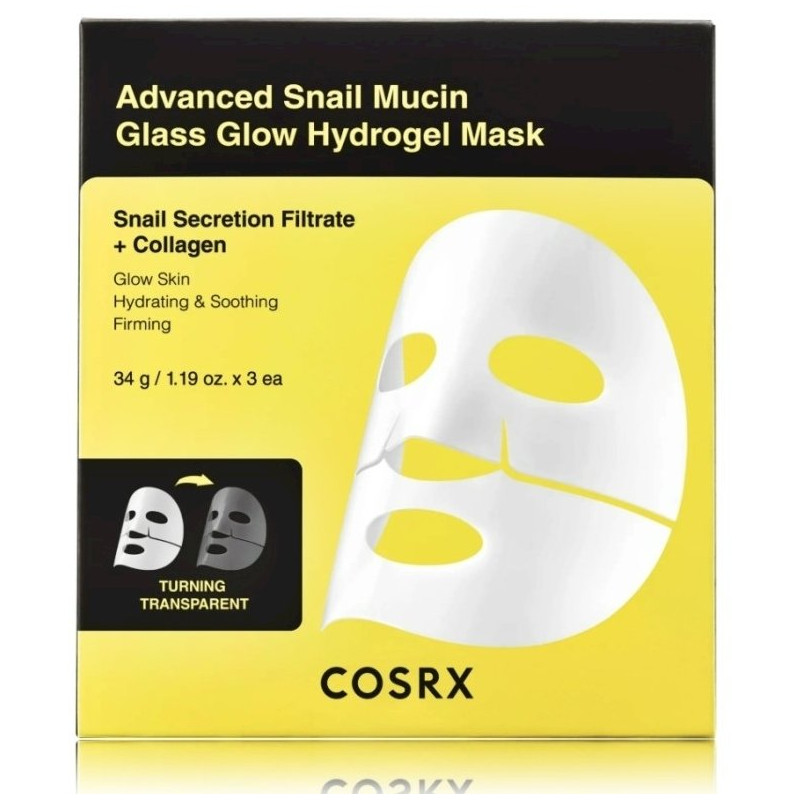 Cosrx Advanced Snail Mucin Glass Glow Hydrogel Mask 34g * 3pcs