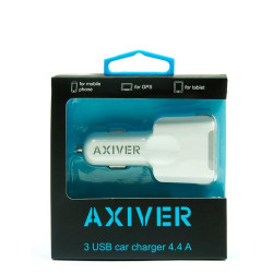 Axiver Triple Premium Car charger 3 x USB 4.4A White