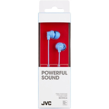 JVC HA-FX10-LA-E PowerFul Sound Headphones Light Blue