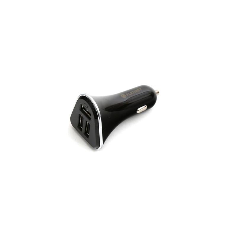 Platinet PLCR3B 12/24V IC Car Charger 3x USB + Micro USB Cable 1m
