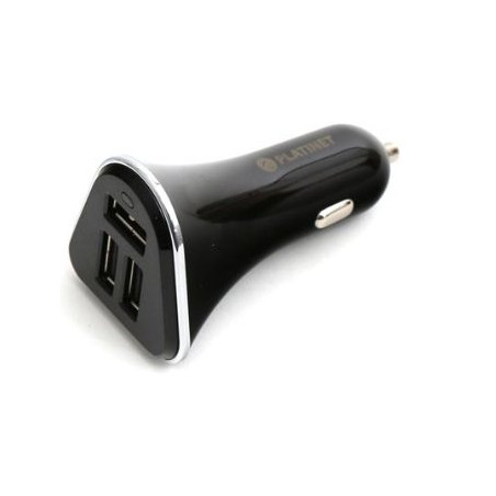 Platinet PLCR3B 12/24V IC Car Charger 3x USB + Micro USB Cable 1m