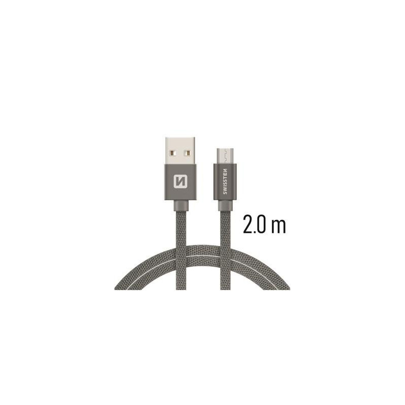 Swissten Textile Quick Charge Universal Micro USB Data and Charging Cable 2m