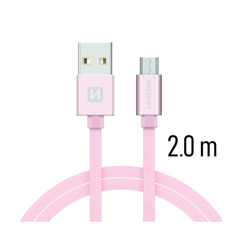 Swissten Textile Quick Charge Universal Micro USB Data and Charging Cable 2.0m