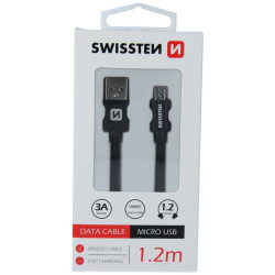 Swissten Textile Quick Charge Universal Micro USB Data and Charging Cable 1.2m