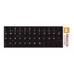 Mocco Keyboard Sticks ENG / EE With Laminated Waterproof Level Black / Red