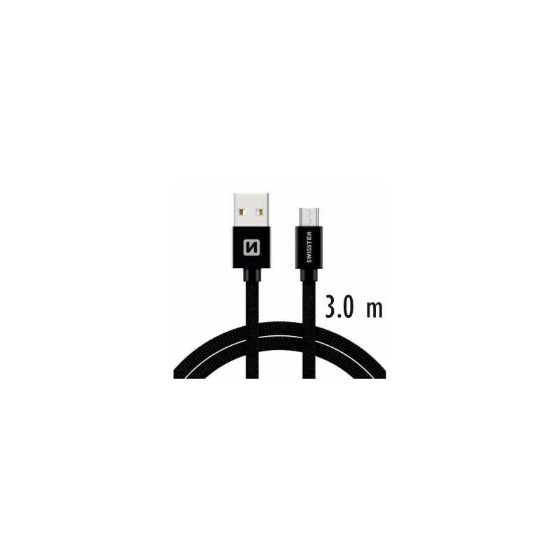 Swissten Textile Quick Charge Universal Micro USB Data and Charging Cable 3m