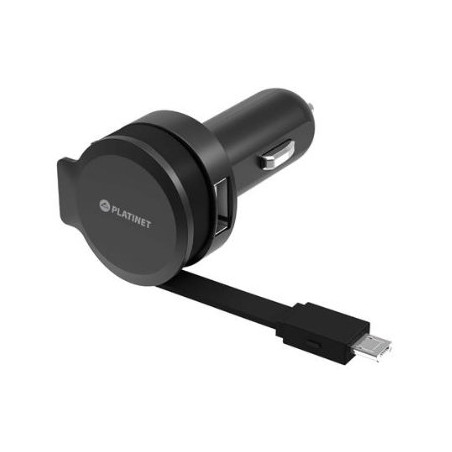 Platinet PLCRRCC Universal IC Car charger 2.4A USB +  Rolling Micro USB Cable