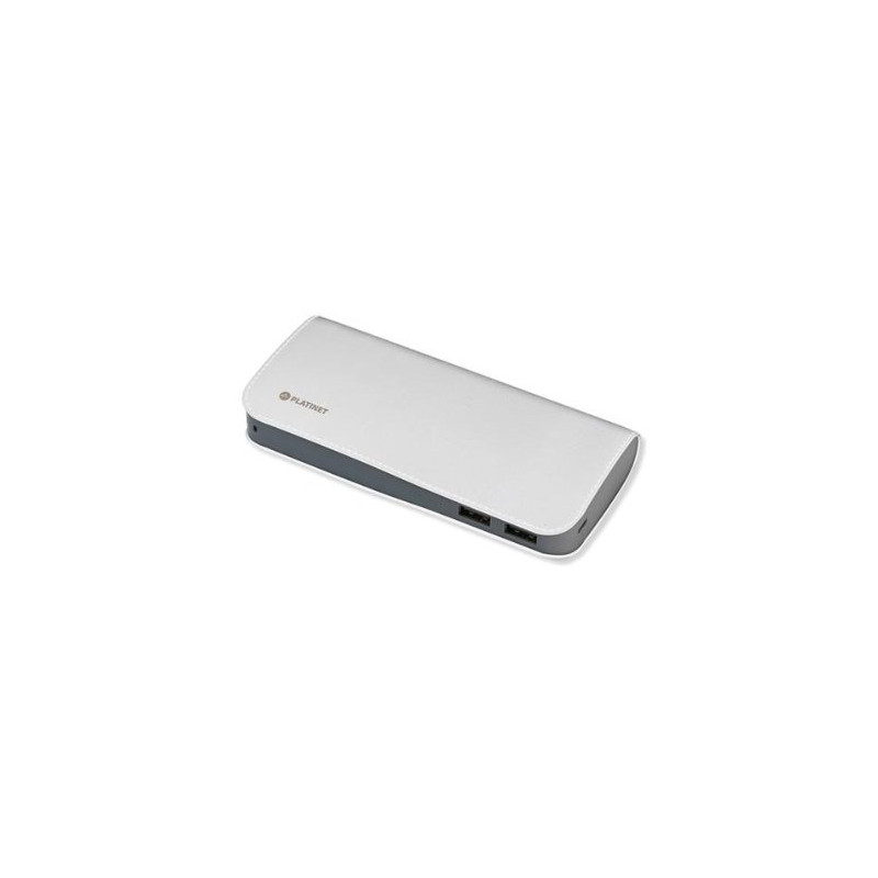 Platinet PMPB11LW Power Bank Luxury Leather 11000 mAh Universal Charger for devices 2x USB 2.1A White