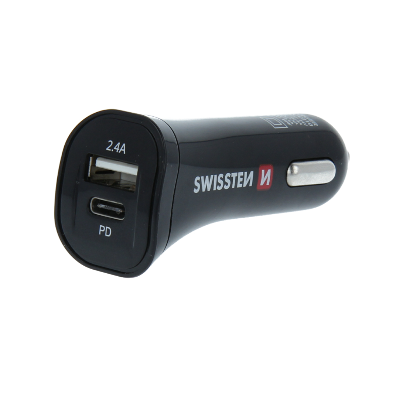 Swissten Power Delivery Car charger 12 / 24V / 2.4A / 30W + Micro USB Cable 1.5m