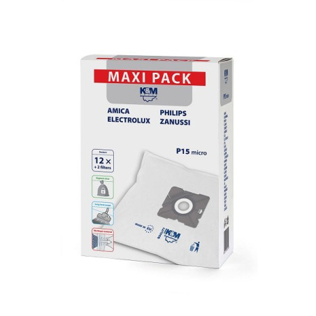 K&M Vacuum cleaner bag PHILIPS / CONCEPT / SENCOR / ZANUSSI (12pcs)