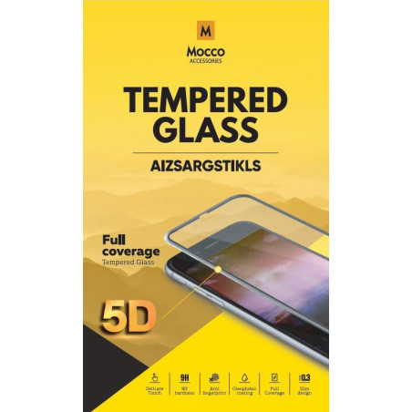 Mocco Full Glue 5D Signature Edition Tempered Glass Full Coverage with Frame Samsung Galaxy A72 / A80 Black