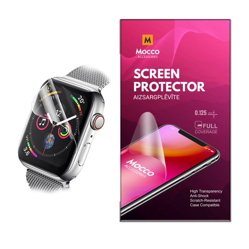 Mocco Full Coverage 0.125mm Clear Screen Protector for Apple Watch 38mm