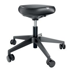 Leitz 65780095 saddle chair Padded seat Black Foam Castor wheels Metal