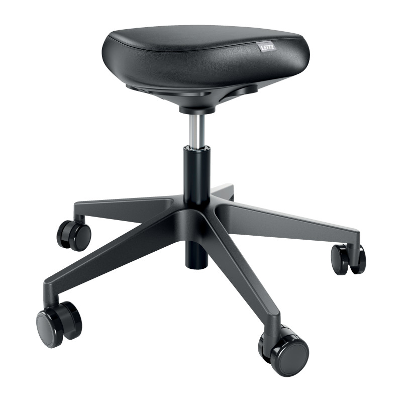 Leitz 65780095 Balno tipo kėdė Paminkštinta sėdynė Juoda Porolonas Ratukai Metalas
