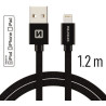 Swissten MFI Textile Fast Charge 3A Lightning Data and Charging Cable 1.2m