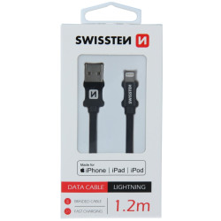 Swissten MFI Textile Fast Charge 3A Lightning Data and Charging Cable 1.2m