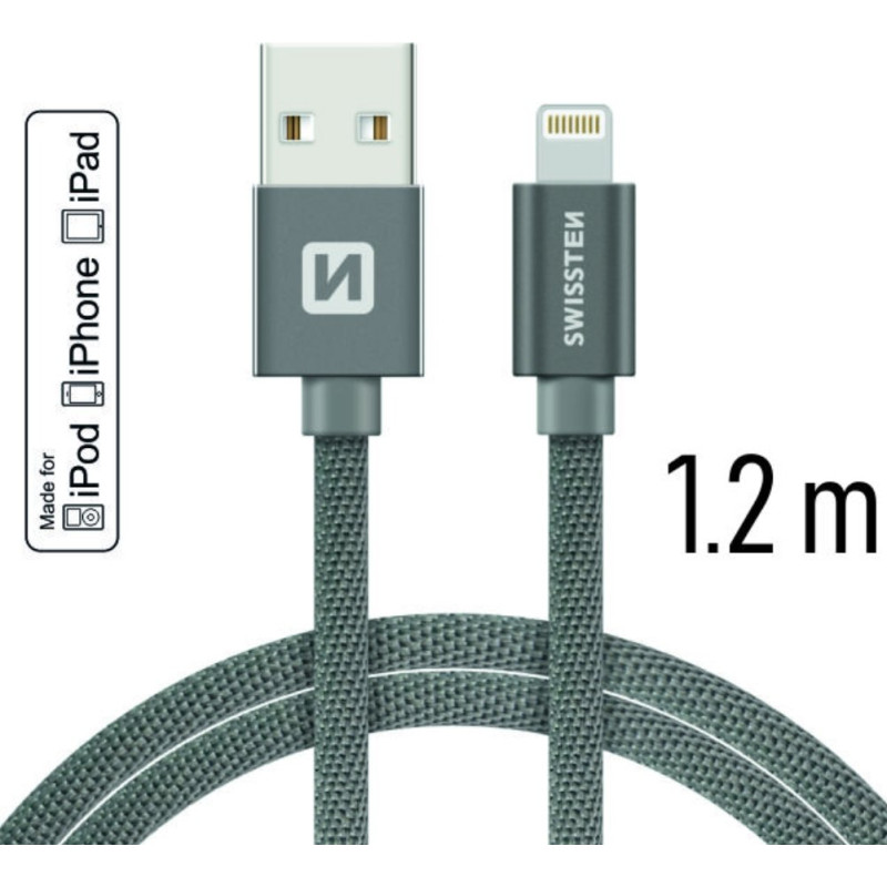 SWISSTEN SW-MFI-LIGH-3A-1.2M-GR