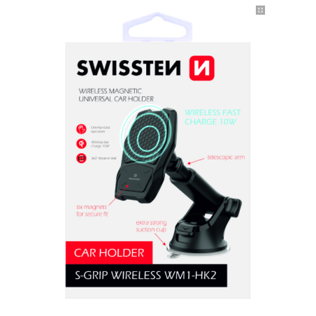 Swissten WM1-HK2 Car Holder With Wireless Charging + Micro USB Cable 1.2m