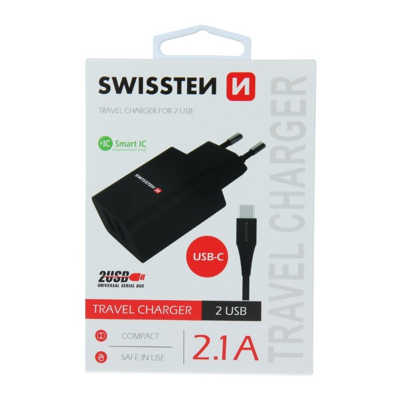 SWISSTEN SW-SET-2X2.1AWCUC-BK