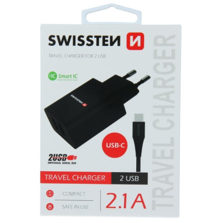 SWISSTEN SW-SET-2X2.1AWCUC-BK