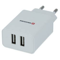 Swissten Smart IC Travel Charger 2x USB 2.1А with USB-C Cable 1.2 m