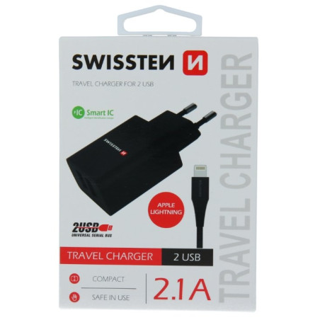 SWISSTEN SW-SET-2X2.1AWCLIH-BK