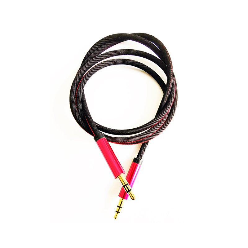 Mocco Textile Premium AUX Cable 3.5 mm -  3.5 mm 1m Red
