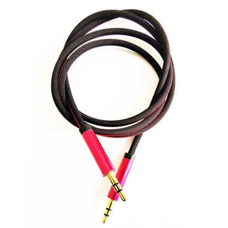 Mocco Textile Premium AUX Cable 3.5 mm -  3.5 mm 1m Red